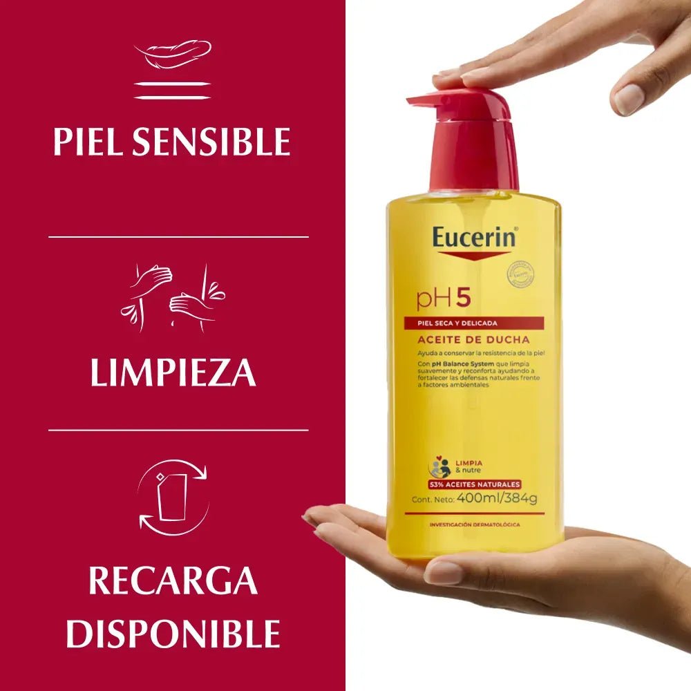 Aceite y gel de ducha Eucerin pH5 de 400ml - TIENDA PIEL