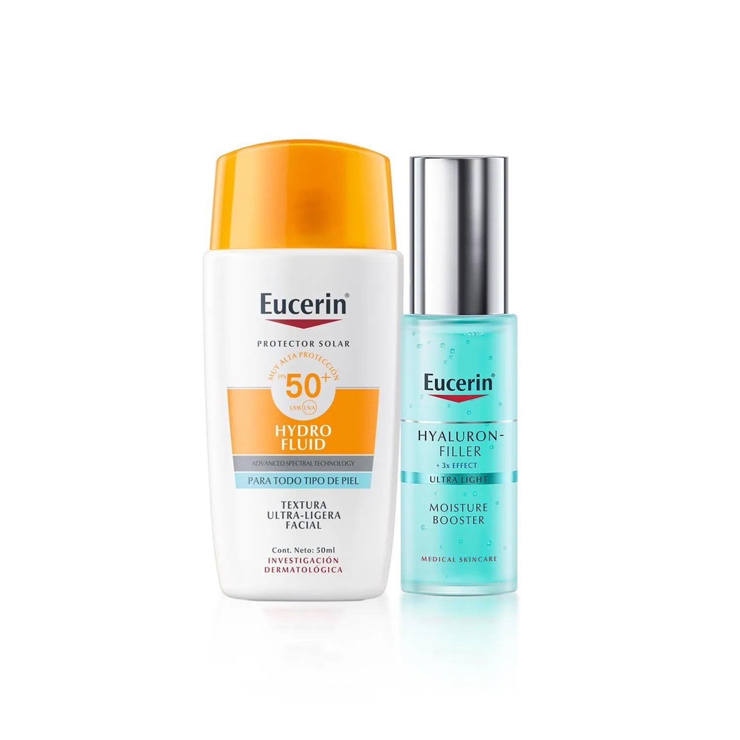 Kit Eucerin: Protector Solar Oil Control SPF 50+ Toque Seco + GRATIS Gel Hyaluron Filler 3x Effect - TIENDA PIEL