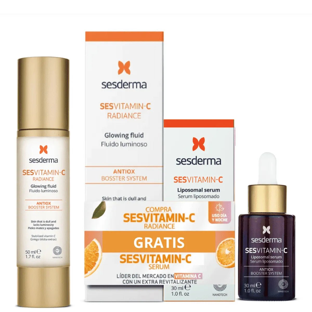 Sesderma Pack It's Wow Time Luminosidad Sesvitamin - C Sérum x30ml + Sesvitamin - C Fluido Luminosidad x50ml - TIENDA PIEL
