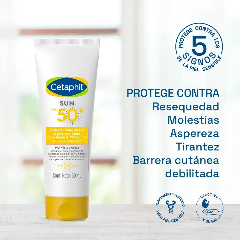 Cetaphil Fotoprotector Sun Oil Control Gel con Color SPF50+ x50ml