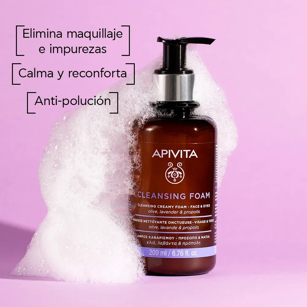 Apivita Espuma Limpiadora de Rostro y Ojos x200ml