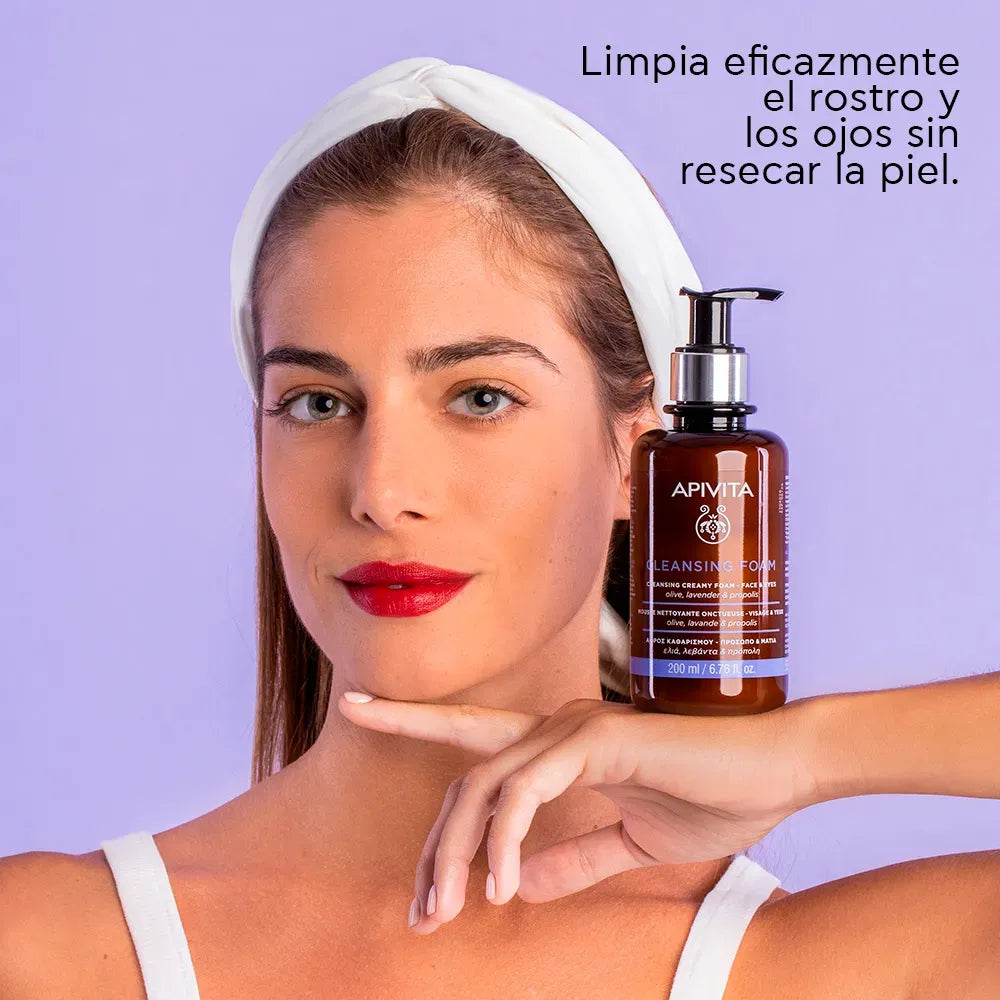 Apivita Espuma Limpiadora de Rostro y Ojos x200ml