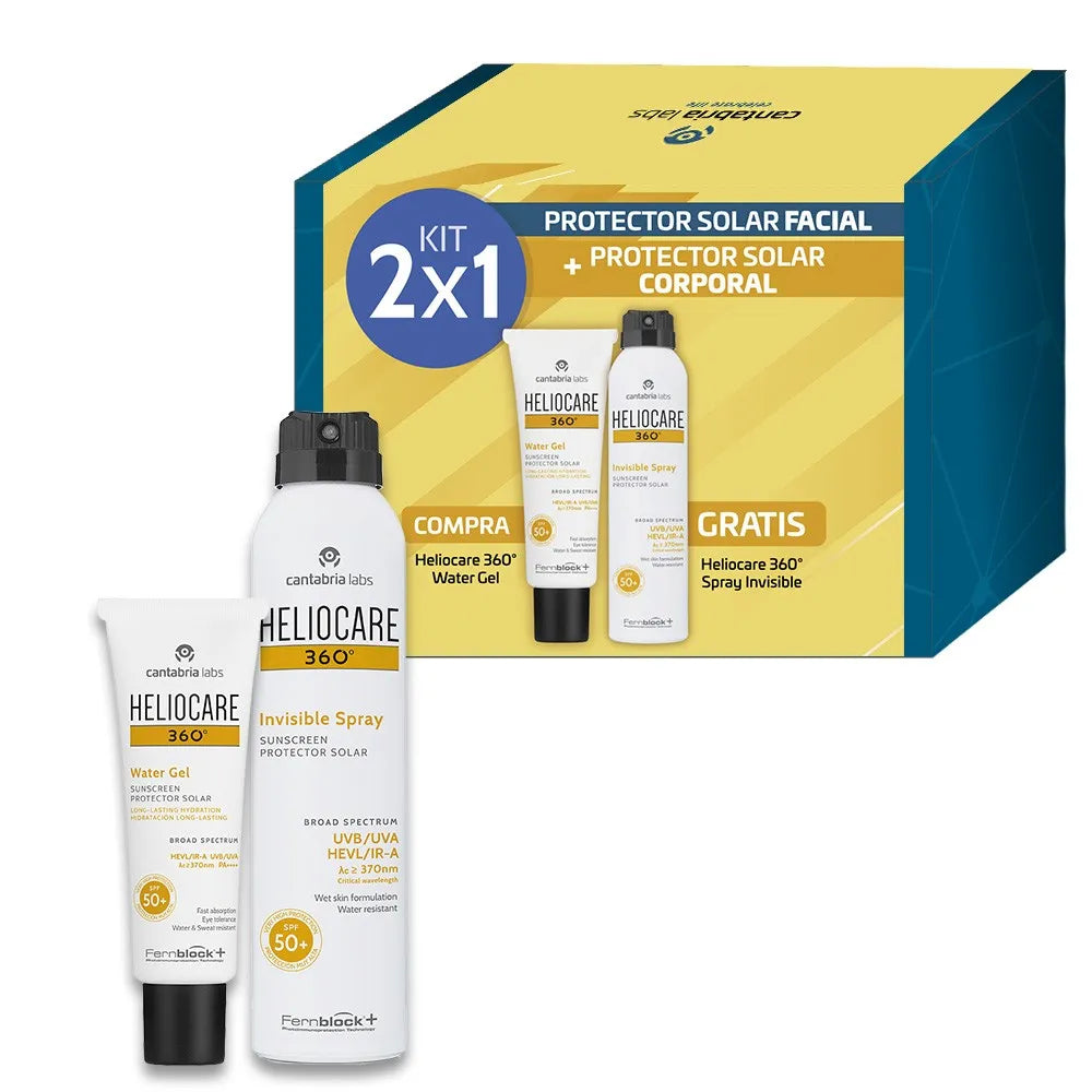 Kit Heliocare 360° Water Gel SPF50+ x50ml Gratis Heliocare 360° Spray Invisible x200ml