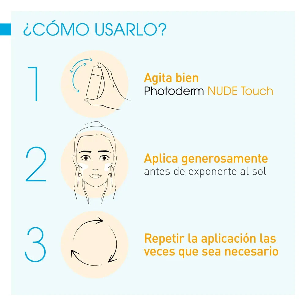 Bioderma Fotoprotector Photoderm NUDE Touch Mineral SPF50+ con Color Tono Dorado x40ml