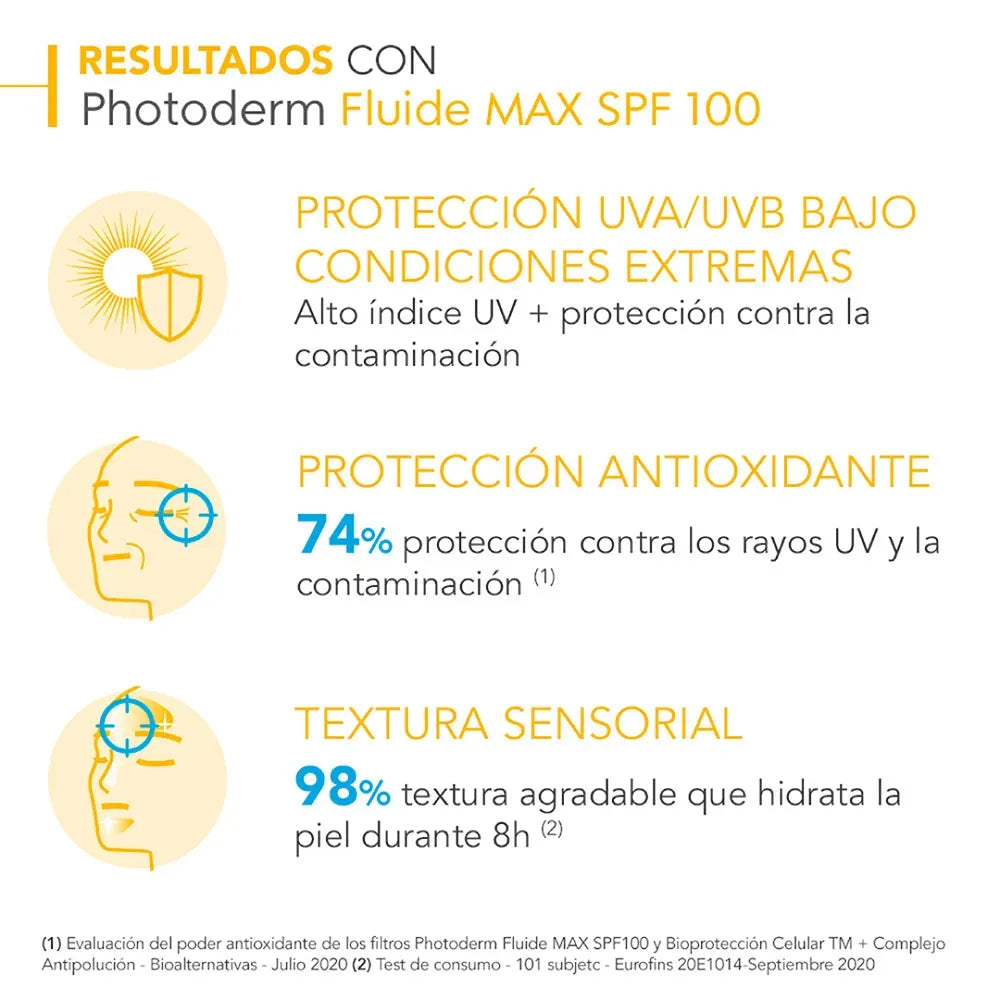 Bioderma Fotoprotector Photoderm Fluide MAX con Color Tono Claro SPF100+ x40ml