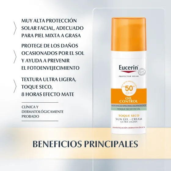 Eucerin Fotoprotector Oil Control Toque Seco SPF50+ x50ml
