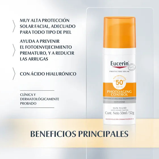 Eucerin Protector Solar Anti-Edad SPF 50+ 50 ml Sin color