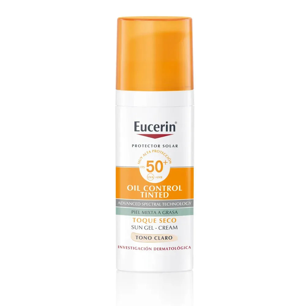 Protector Solar Eucerin Oil Control FPS50+ toque tono Claro