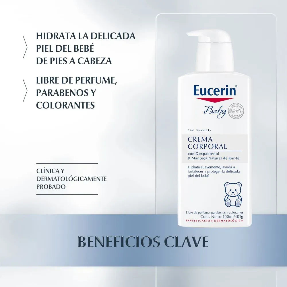 Eucerin Baby Crema Corporal 400 ml | Hidratación y Protección
