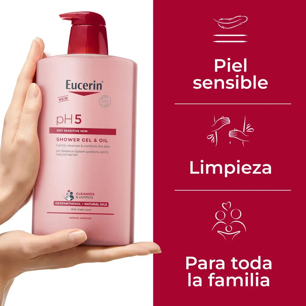 Aceite y gel de ducha Eucerin pH5 de 1000ml