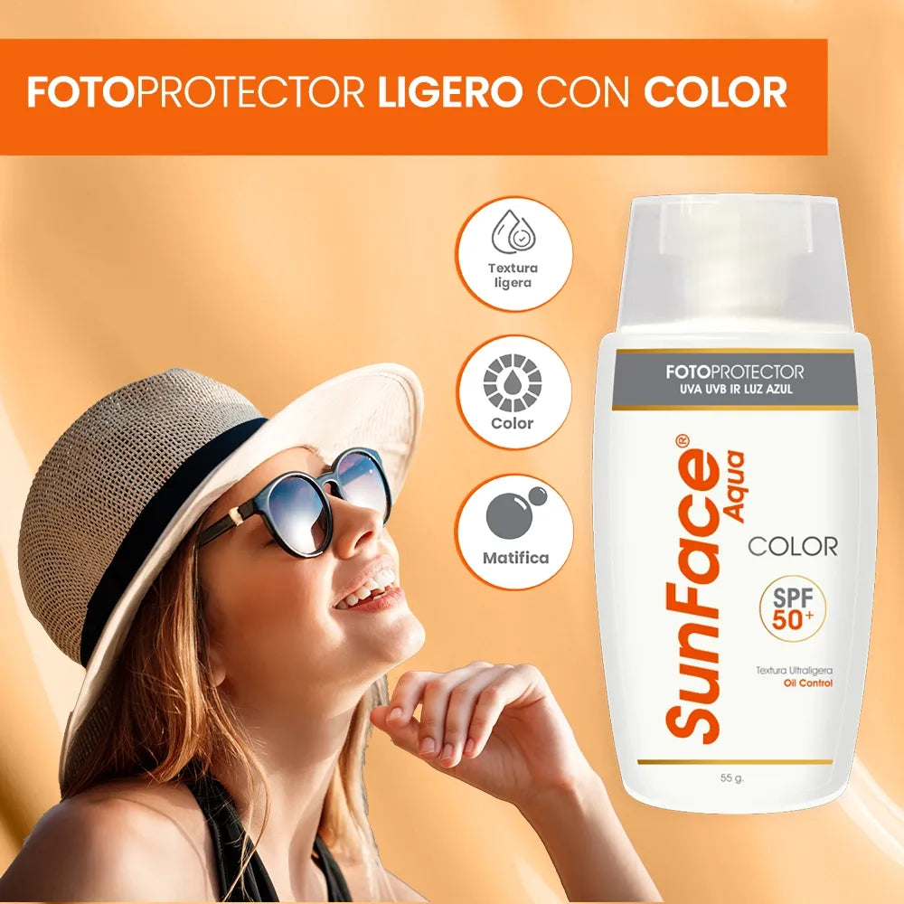 Skindrug SunFace Aqua SPF50+ con Color x55g
