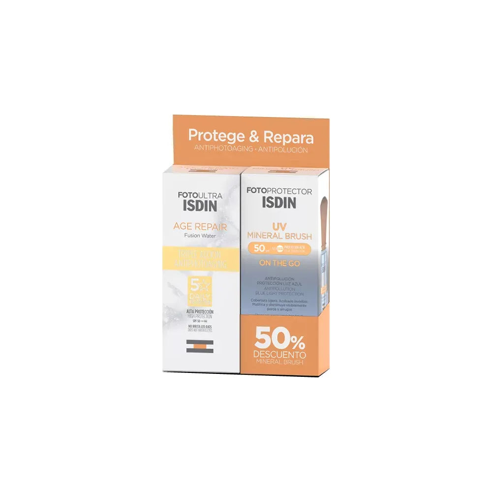 Kit Isdin Age Repair SPF50+ x50ml + Isdin Mineral Brush SPF50+ x2g
