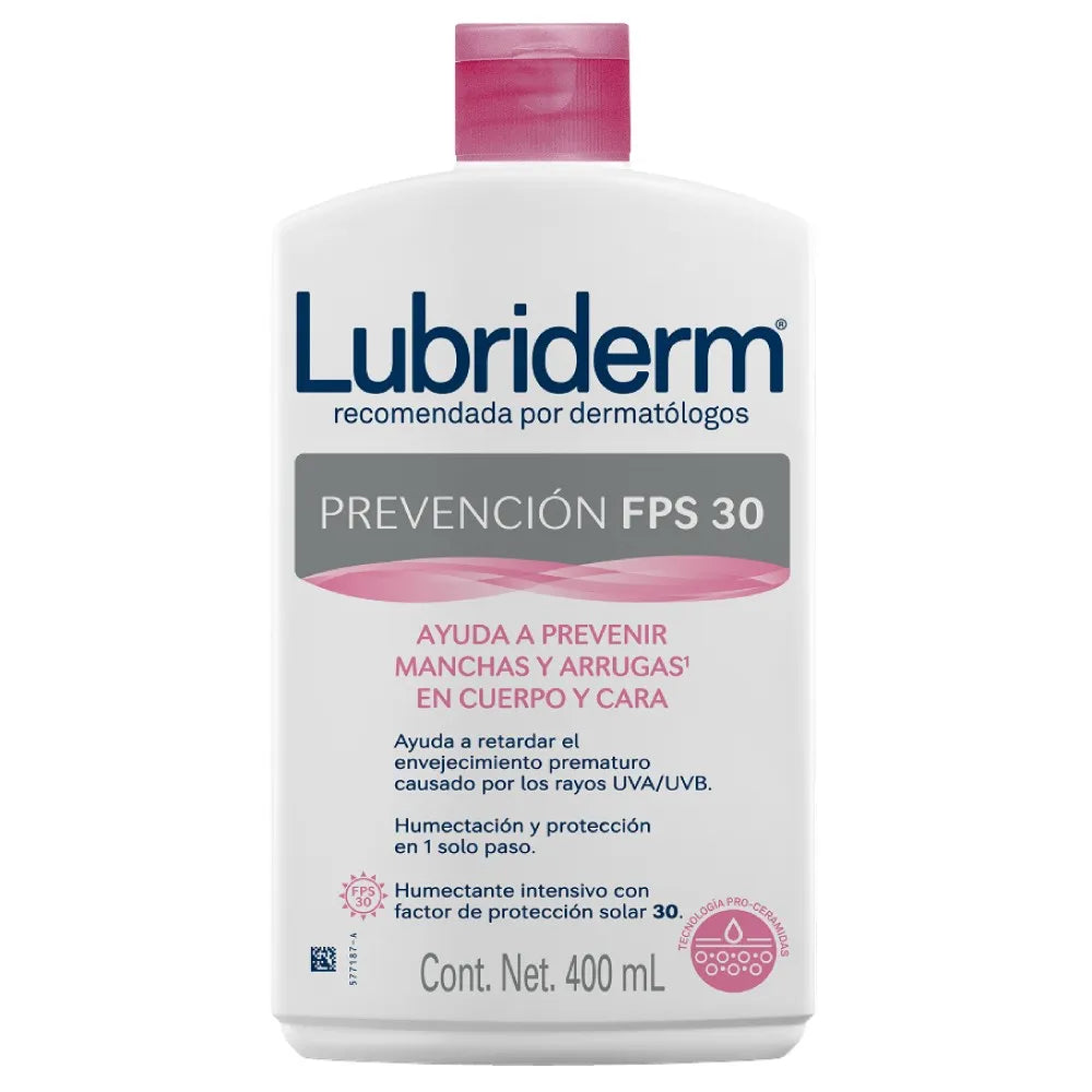 Lubriderm Crema Prevención Antiedad SPF30+ x400ml