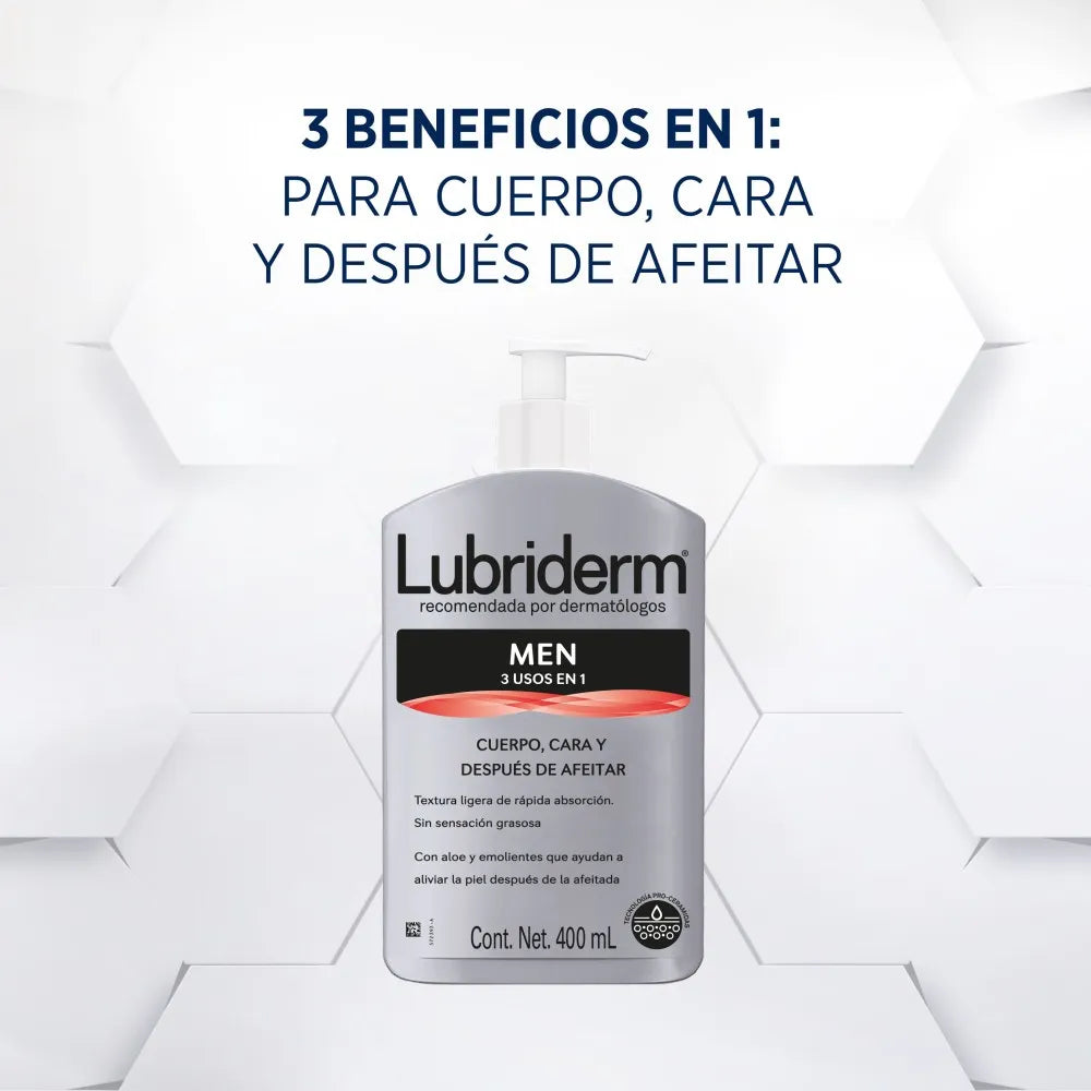 Lubriderm Crema Men 3 en 1 x400ml