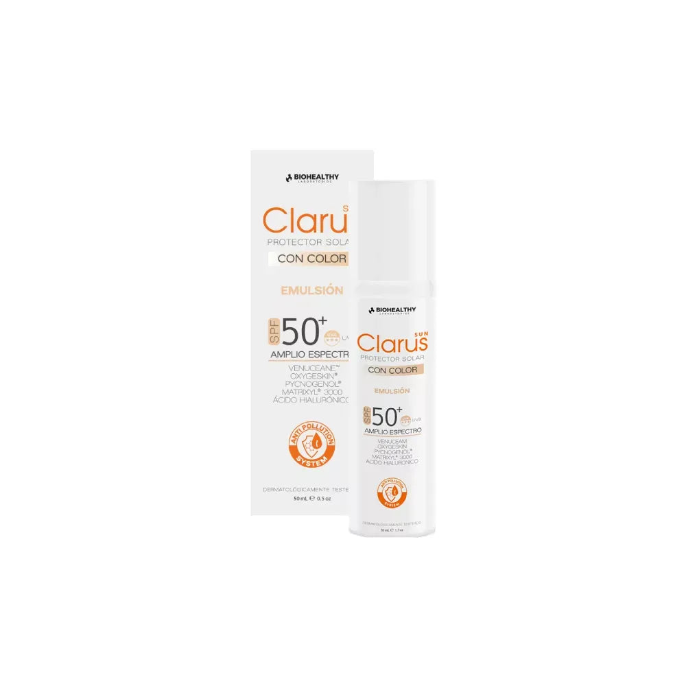 BIOHEALTHY Kit Clarus Polvos Compactos Trigueño + Protector Solar Con Color x50ml