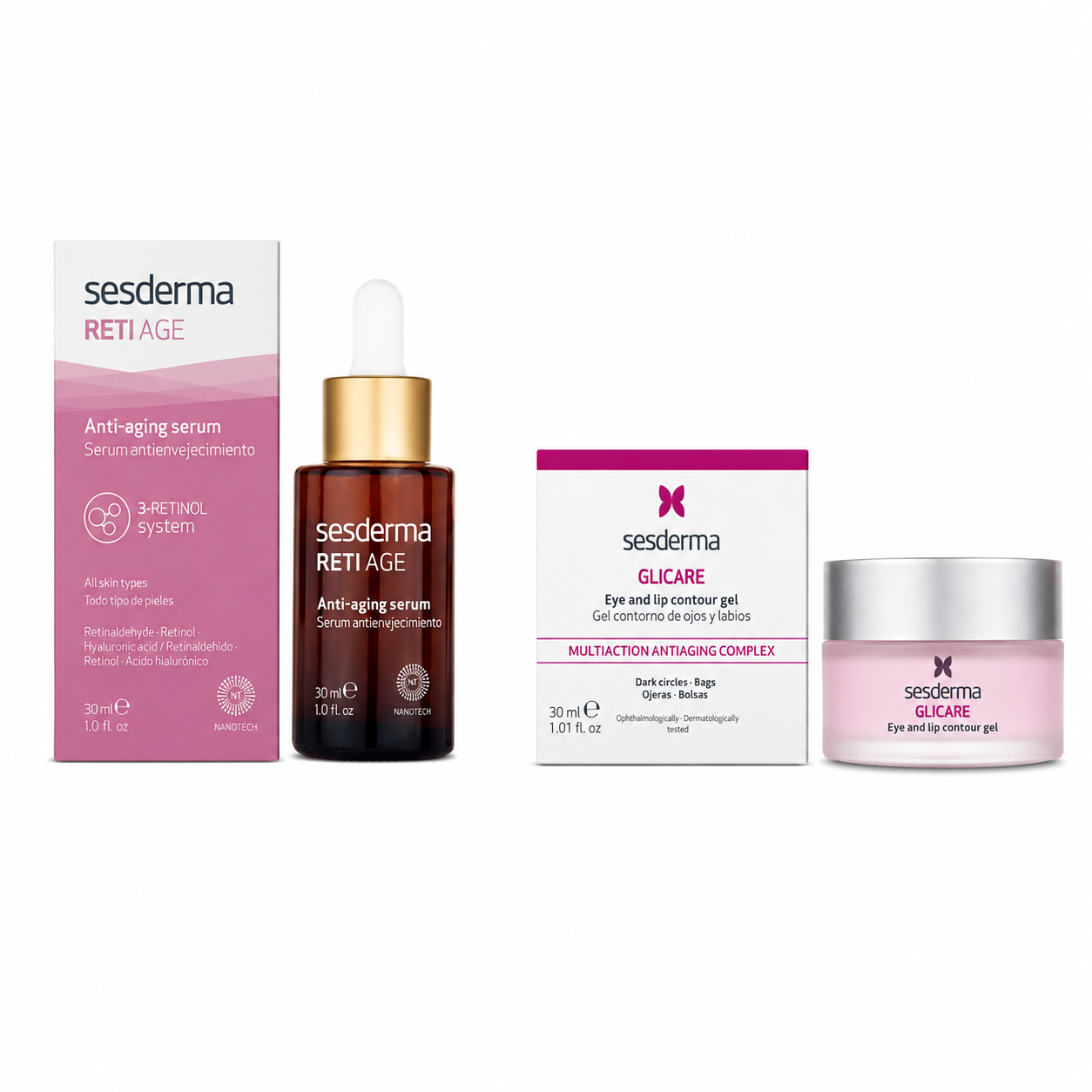 SESDERMA Kit Reti-Age Serum + Glicare Contorno De Ojos Y Labios