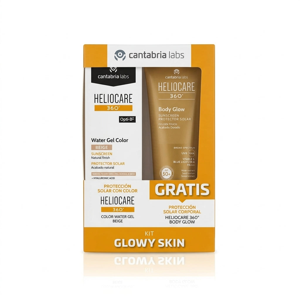 KIT HELIOCARE 360° Water Gel Spf 50+ Color Beige + Heliocare 360° Body Glow Spf50+