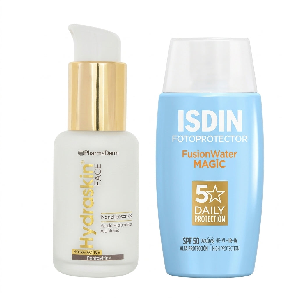 Kit Hidrata y Protege: Pharmaderm Hydraskin Face x50g + ISDIN Fusion Water Magic SPF50+ x50ml