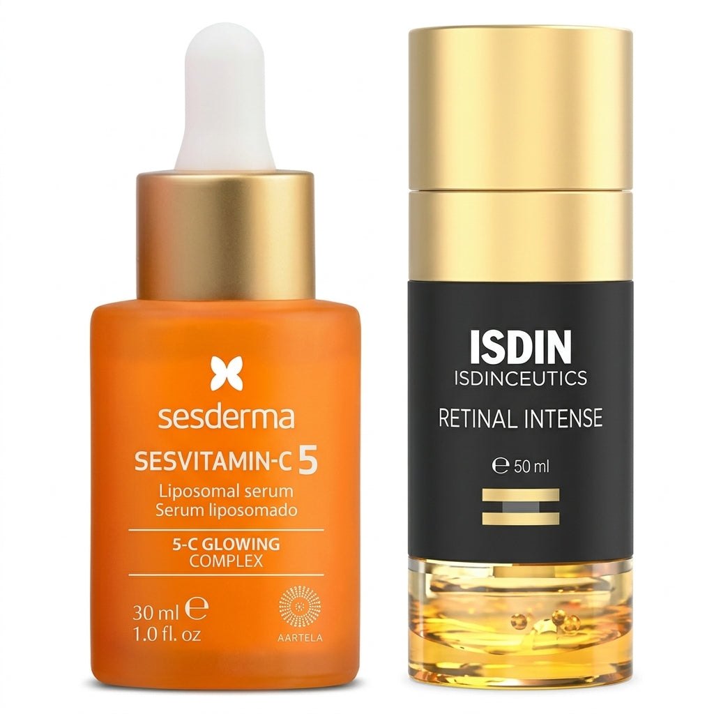 Kit Rutina Antiedad: Sesderma Sesvitamin-C 5 x30ml + Isdinceutics Retinal Intense x50ml