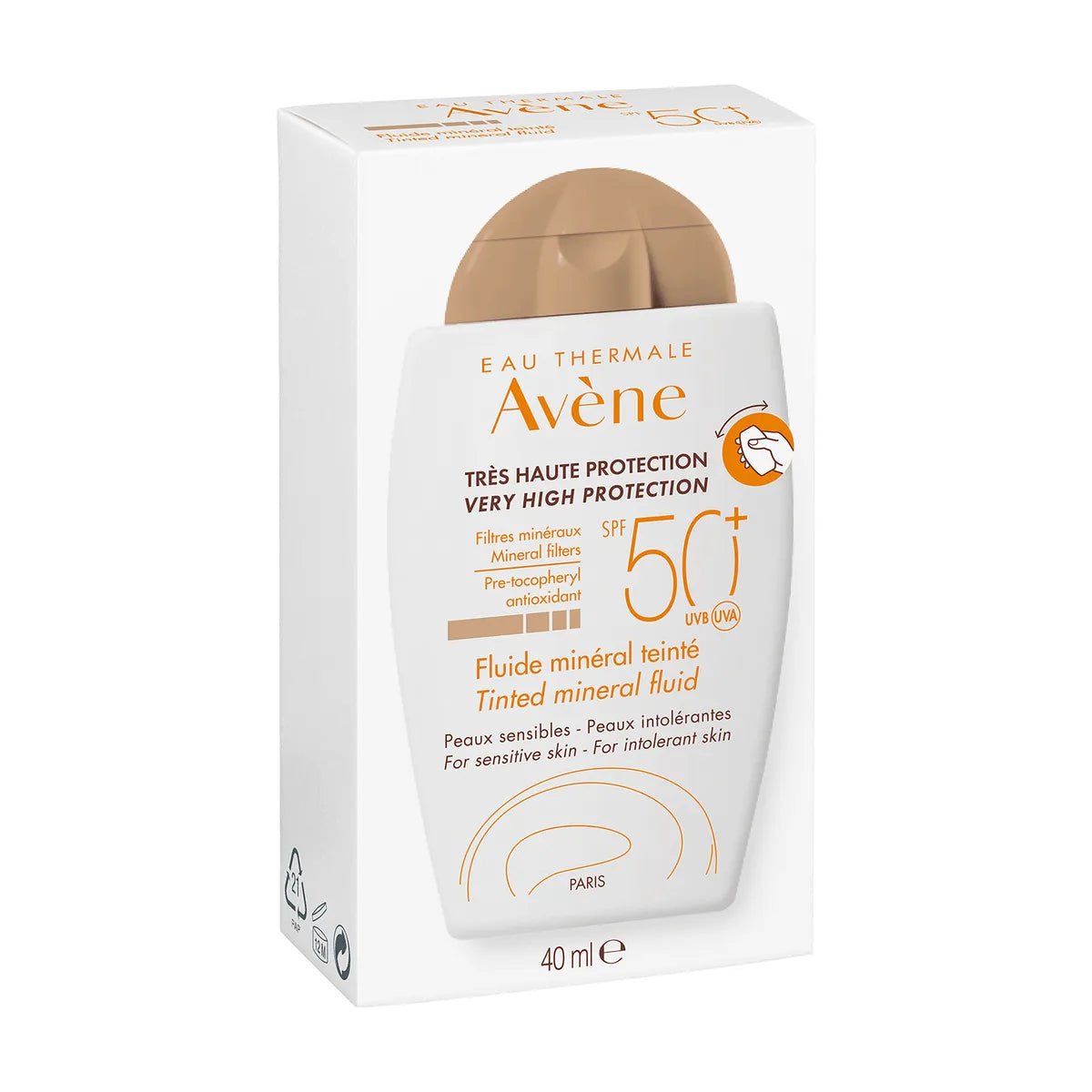 Avene Fotoprotector Fluido Mineral FPS50+ con Color x40ml - TIENDA PIEL