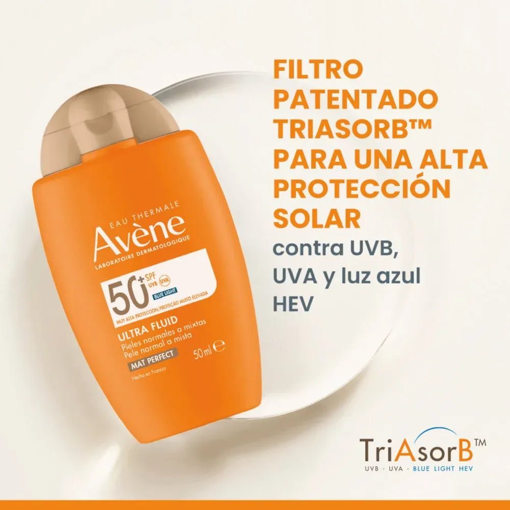 Avene Solar Mat Perfect Unificante Fluido Color Toque Seco SPF50+ x50ml - TIENDA PIEL