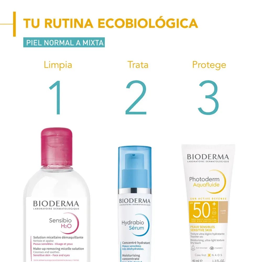 Bioderma Fotoprotector Photoderm Aquafluido SPF50+ con Color Tono Claro x40ml - TIENDA PIEL