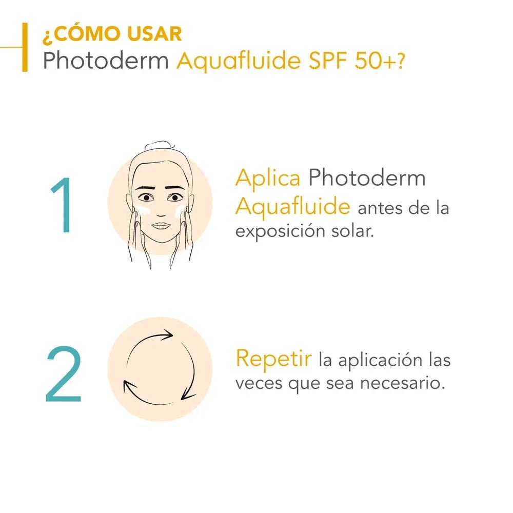 Bioderma Fotoprotector Photoderm Aquafluido SPF50+ con Color Tono Claro x40ml - TIENDA PIEL