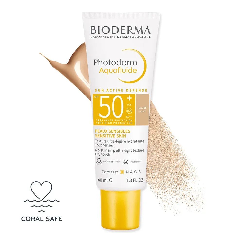 Bioderma Fotoprotector Photoderm Aquafluido SPF50+ con Color Tono Claro x40ml - TIENDA PIEL