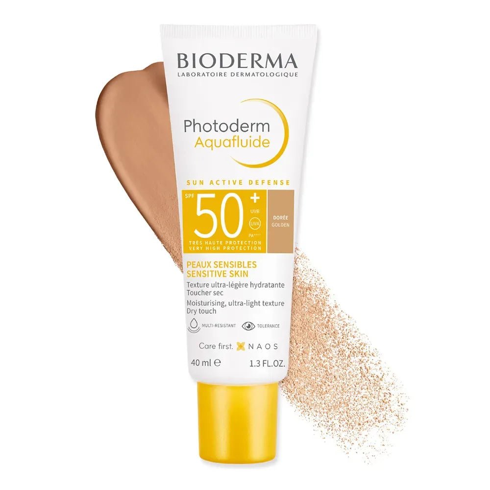 Bioderma Fotoprotector Photoderm Aquafluido SPF50+ con Color Tono Dorado x40ml - TIENDA PIEL