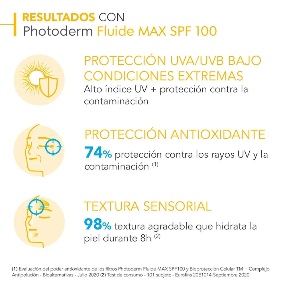 Bioderma Fotoprotector Photoderm Fluide MAX con Color Tono Claro SPF100+ x40ml - TIENDA PIEL