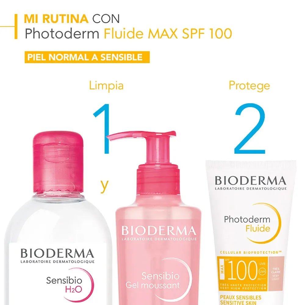 Bioderma Fotoprotector Photoderm Fluide MAX con Color Tono Claro SPF100+ x40ml - TIENDA PIEL