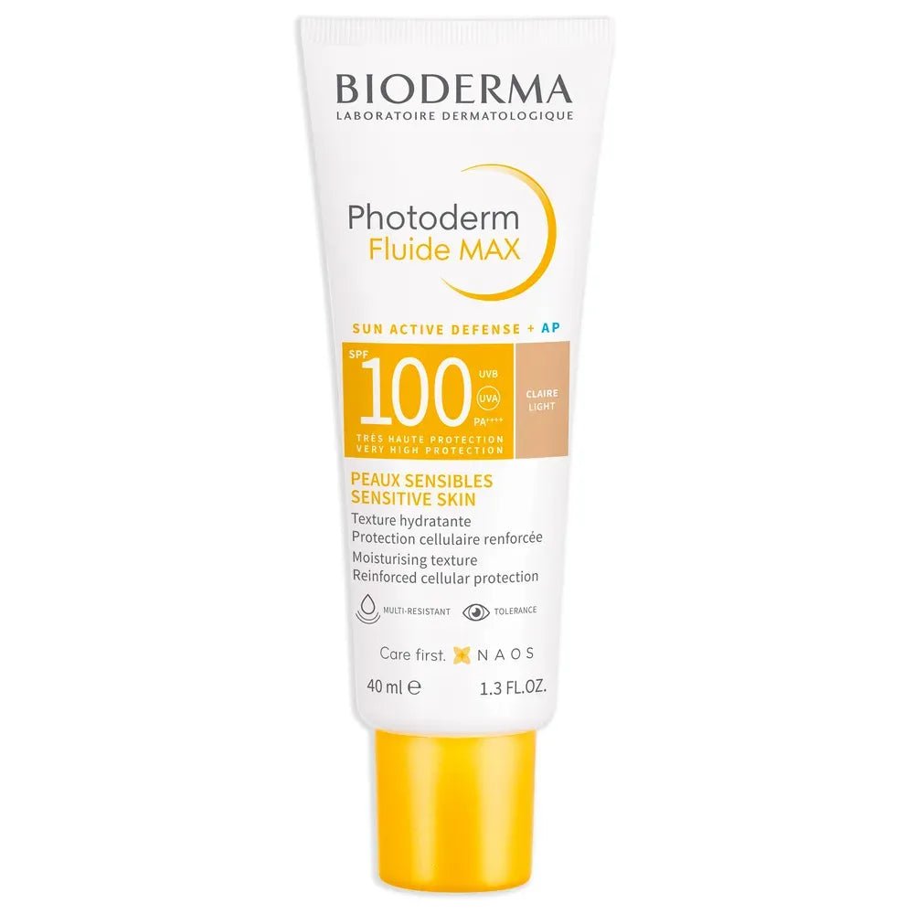 Bioderma Fotoprotector Photoderm Fluide MAX con Color Tono Claro SPF100+ x40ml - TIENDA PIEL