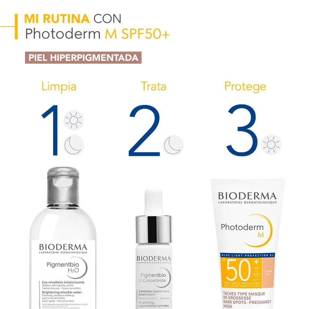 Bioderma Fotoprotector Photoderm M con Color Tono Claro SPF50+ x40ml - TIENDA PIEL