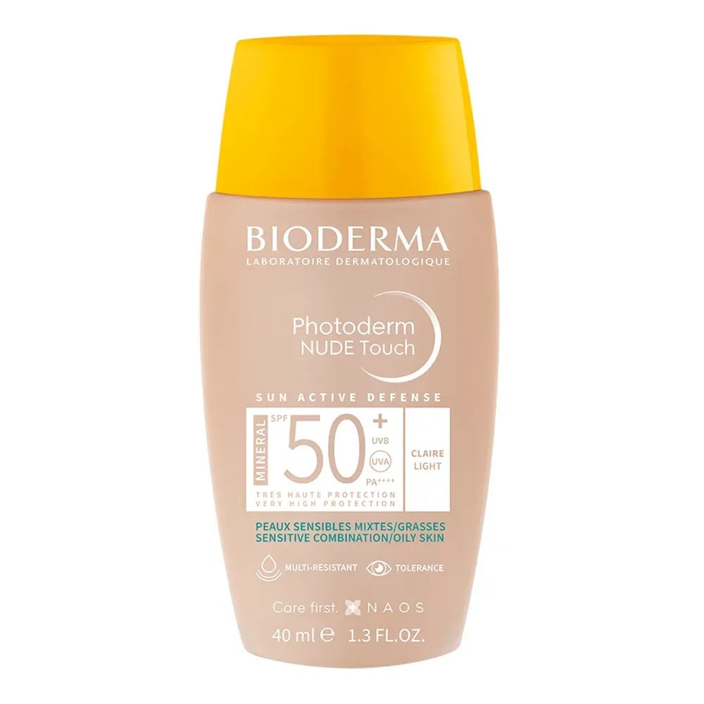 Bioderma Fotoprotector Photoderm NUDE Touch Mineral SPF50+ con Color Tono Claro x40ml - TIENDA PIEL