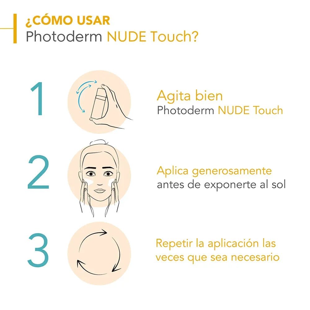 Bioderma Fotoprotector Photoderm NUDE Touch Mineral SPF50+ con Color Tono Muy Claro x40ml - TIENDA PIEL