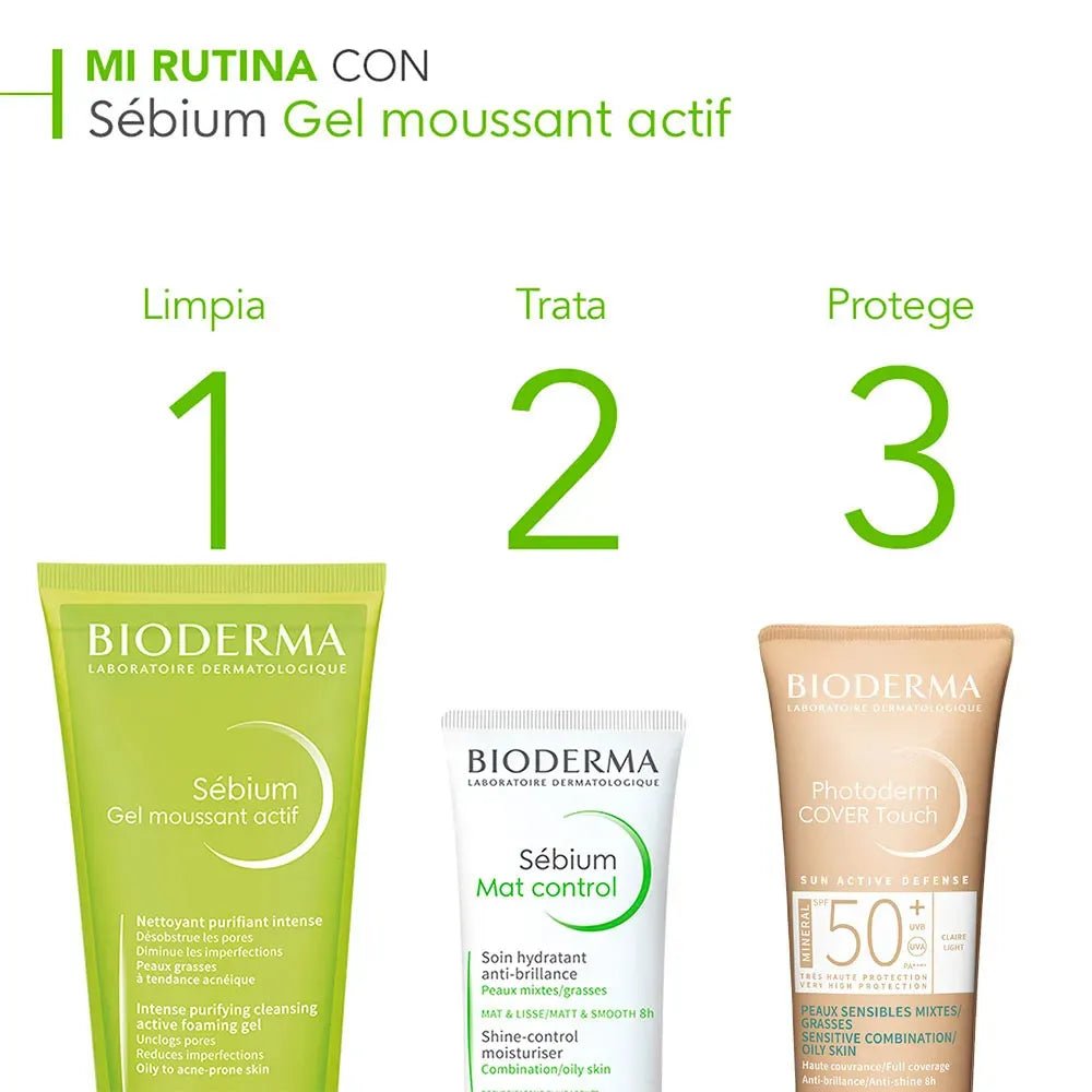 Bioderma Sébium Actif Gel Limpiador Espumoso x200ml - TIENDA PIEL