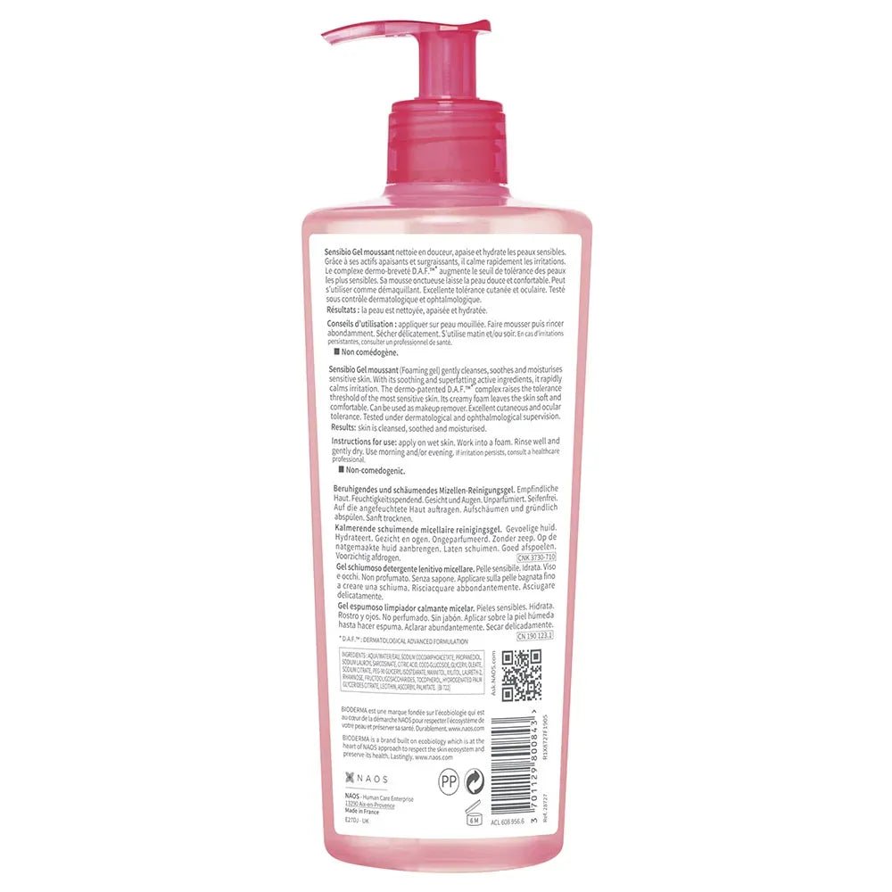 Bioderma Sensibio Gel Micelar Limpiador x500ml - TIENDA PIEL