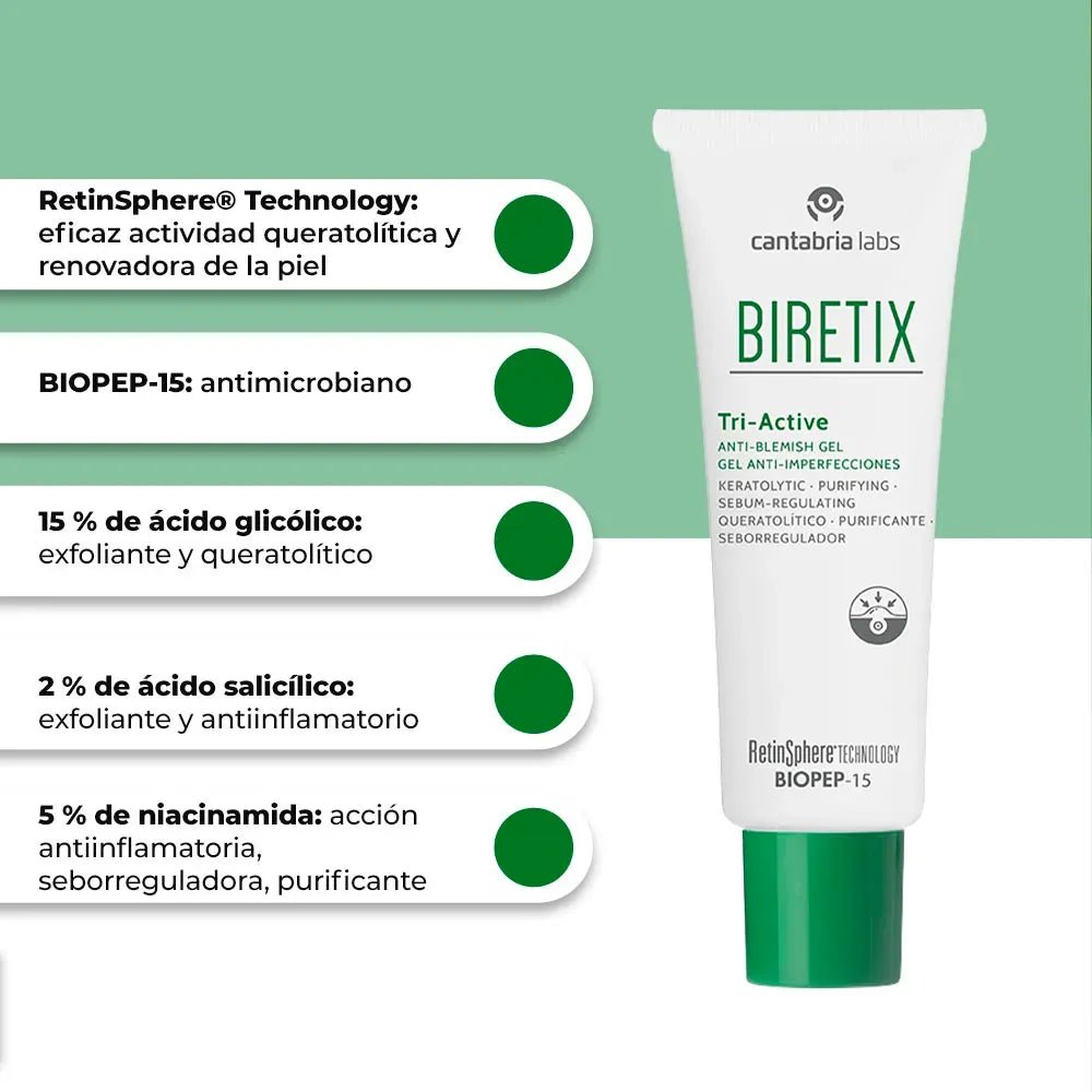 Biretix Tri - Active Gel Anti Imperfecciones x50ml - TIENDA PIEL