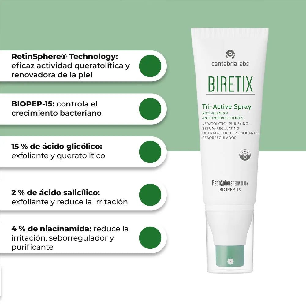 Biretix Tri - Active Spray Anti - imperfecciones x100ml - TIENDA PIEL