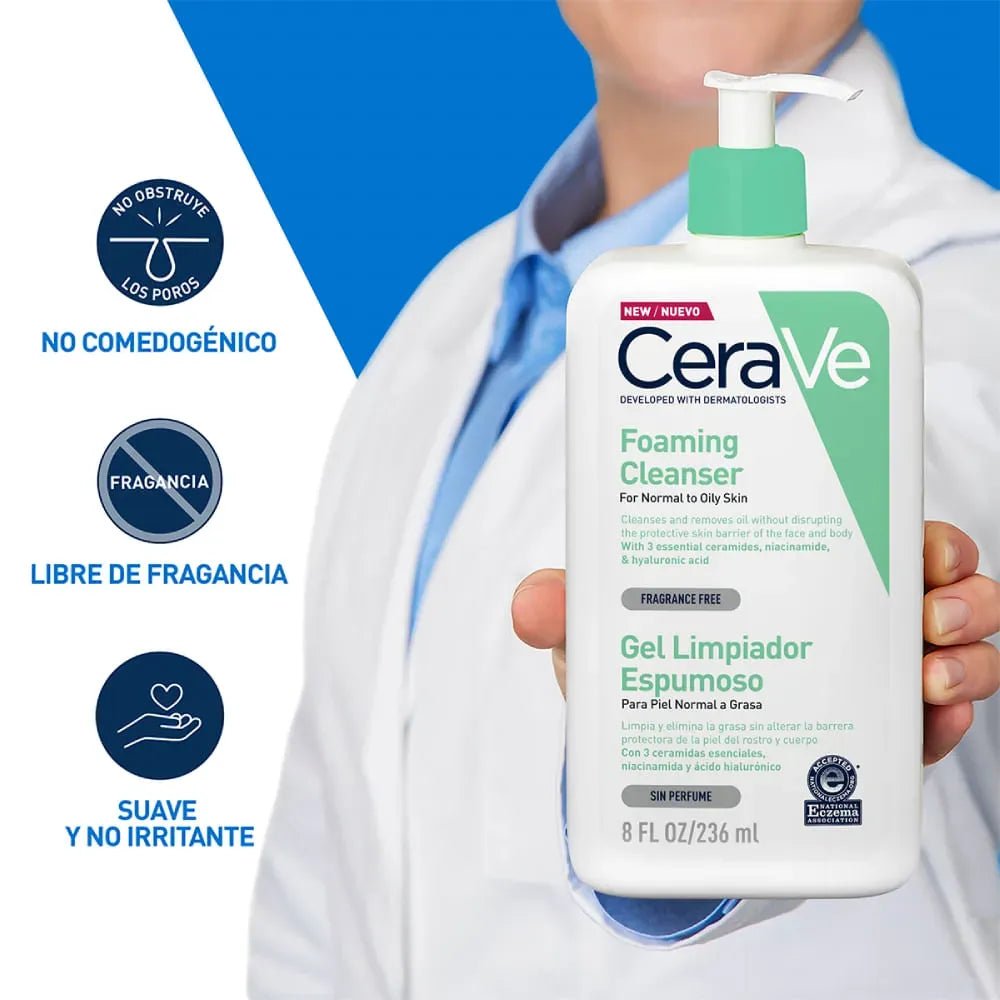 CeraVe Gel Limpiador Espumoso x236ml - TIENDA PIEL