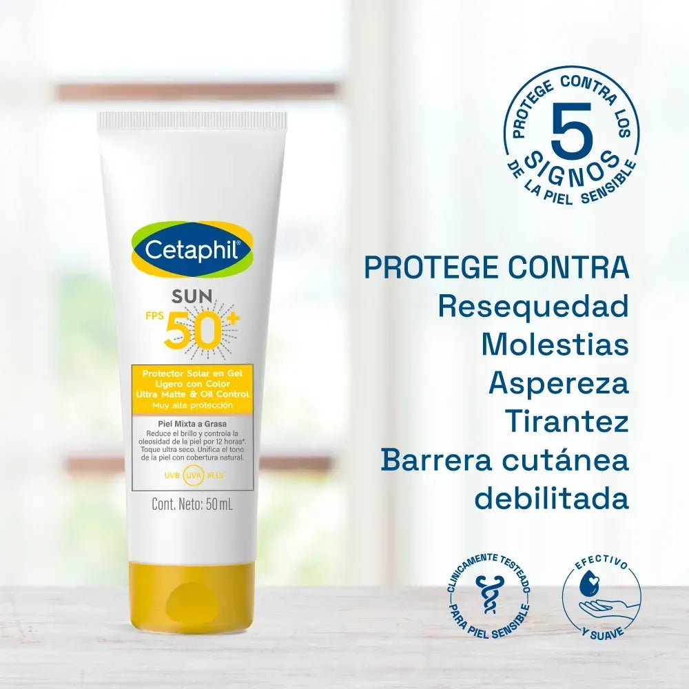 Cetaphil Fotoprotector Sun Oil Control Gel con Color SPF50+ x50ml - TIENDA PIEL