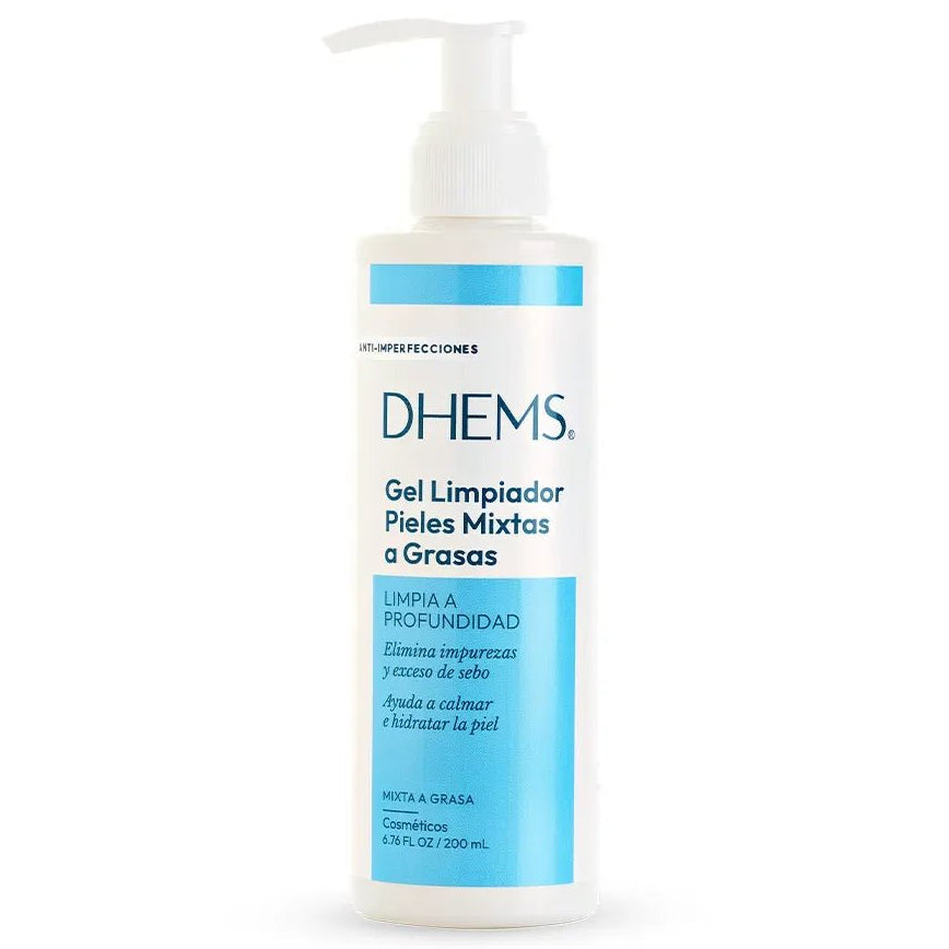 Dhems Gel Limpiador Pieles Grasas y Mixtas x200ml - TIENDA PIEL