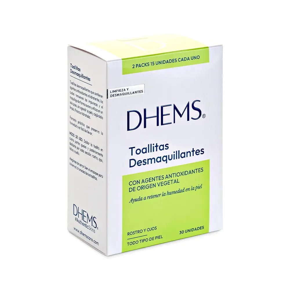 Dhems Toallitas Desmaquillantes 3 en 1 x30 Toallas - TIENDA PIEL