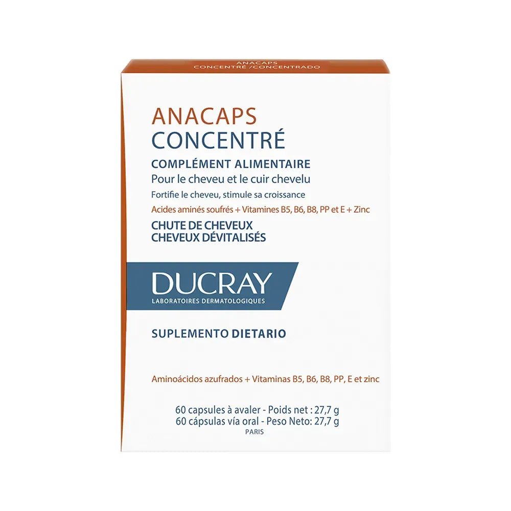 Ducray Anacaps Concentrate Cápsulas Anticaída x60 Cápsulas - TIENDA PIEL
