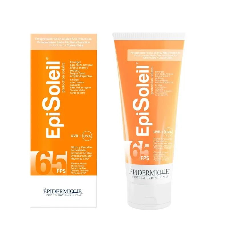 Epidermique Episoleil Fotoprotector Tono Claro SPF65+ x70ml - TIENDA PIEL