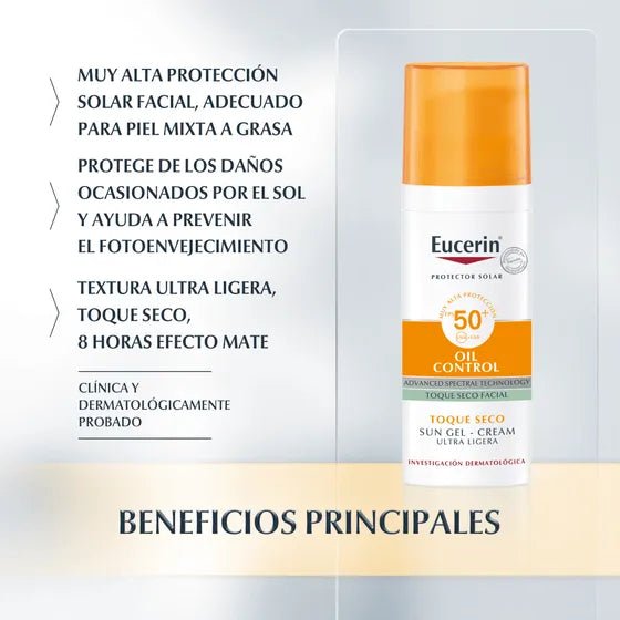 Eucerin Fotoprotector Oil Control Toque Seco SPF50+ x50ml - TIENDA PIEL