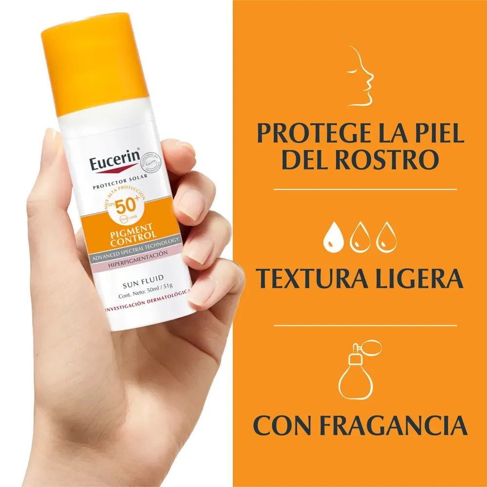 Eucerin Protector Solar Pigment Control Sun Fluid SPF 50+ 50 ml - TIENDA PIEL