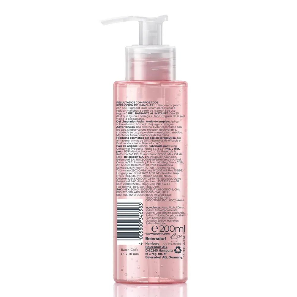 Gel Limpiador Eucerin Anti - Pigment Exfoliating 200 ml - TIENDA PIEL
