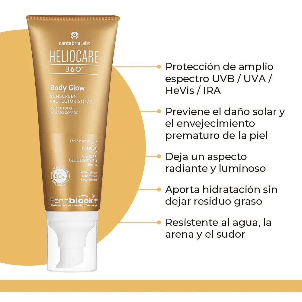 Heliocare 360° Fotoprotector Body Glow SPF50+ x100ml - TIENDA PIEL