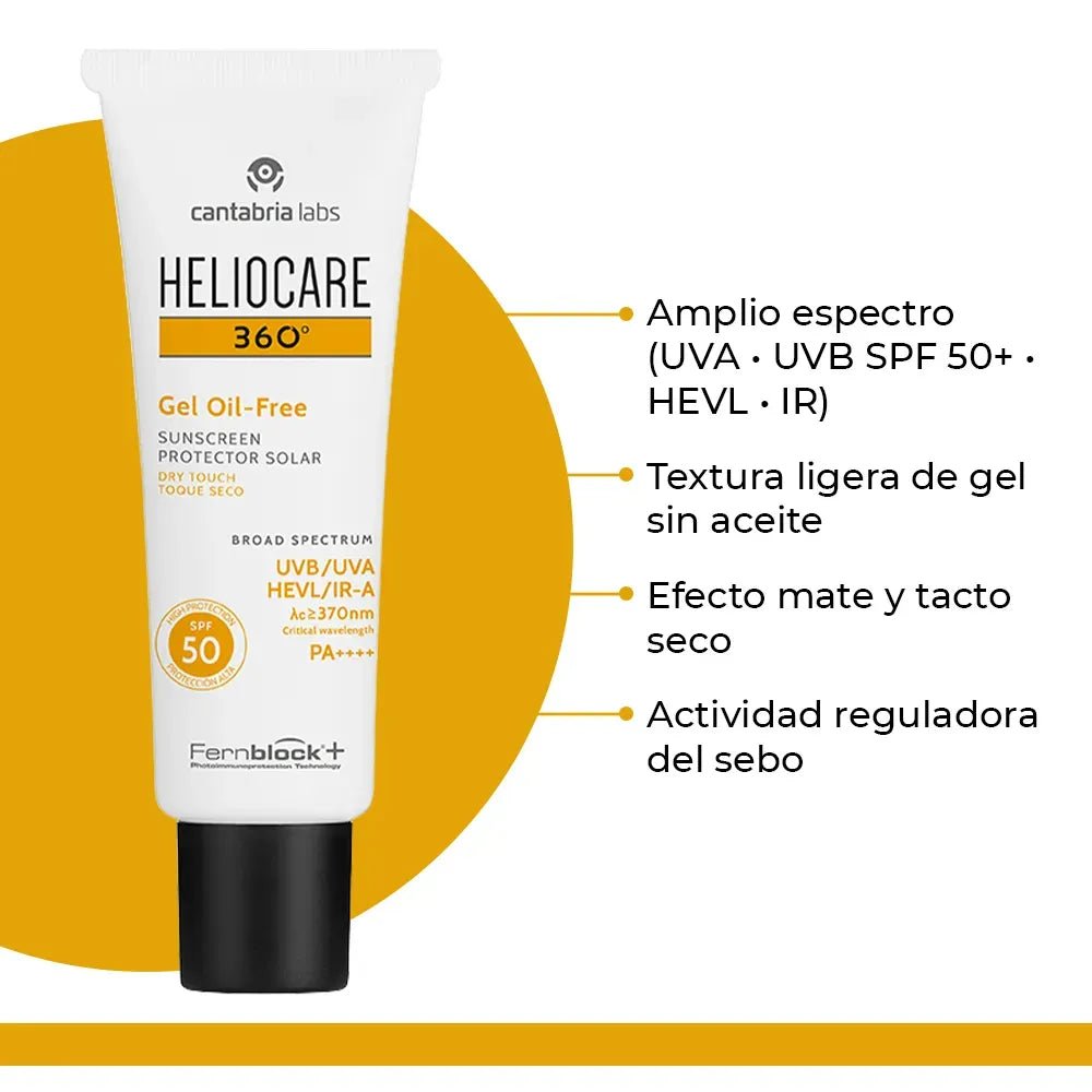Heliocare 360° Fotoprotector Gel Oil Free SPF50+ x50ml - TIENDA PIEL